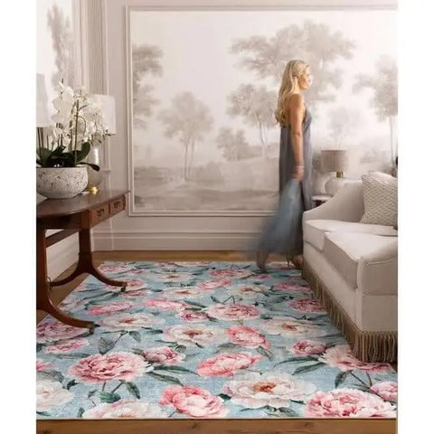 Eco-Washable Rug Flower Design - Rugs