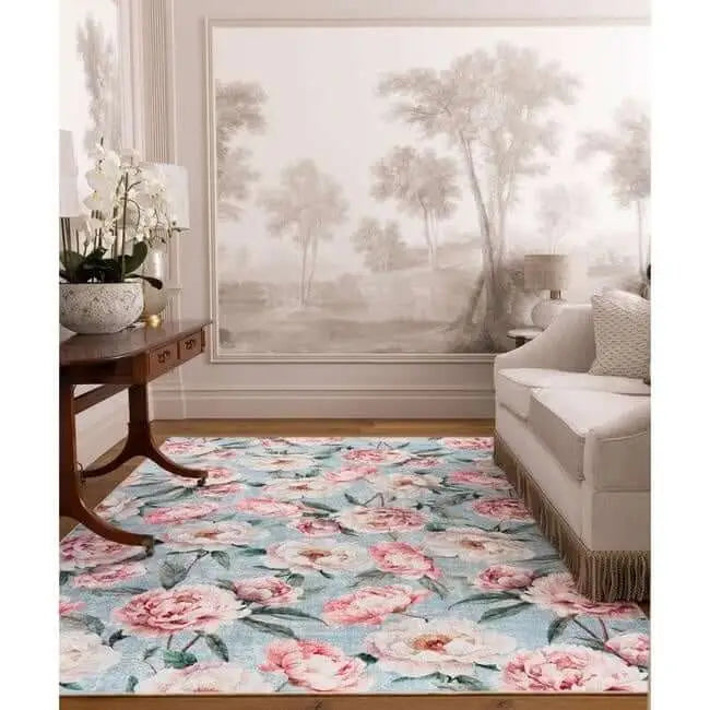 Eco-Washable Rug Flower Design - Rugs