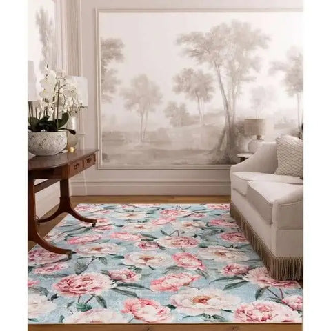 Eco-Washable Rug Flower Design - Rugs