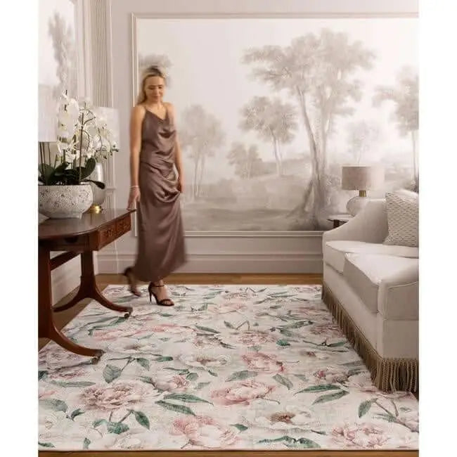Eco-Washable Rug Flower Design - Rugs