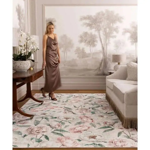 Eco-Washable Rug Flower Design - Rugs