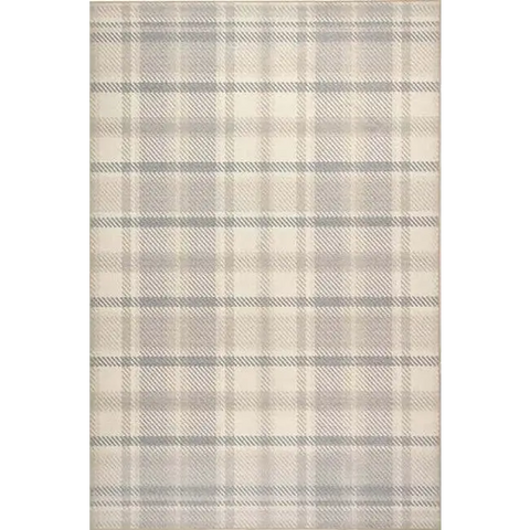 Eco-Washable Rug Tartan Design - 120X185 cm / Beige - Rugs