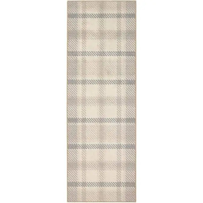 Eco-Washable Rug Tartan Design - 75X220 cm / Beige - Rugs