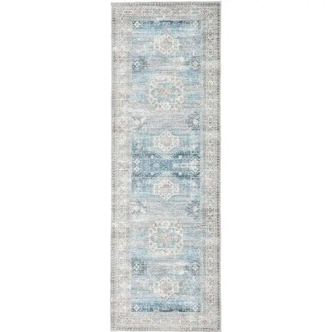 Eco-Washable Rug Vintage Design - 67X200 cm / Blue - Rugs