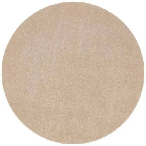 Eco-Washable Rugs Plain Design - Ø 200 cm / Beige - Rugs