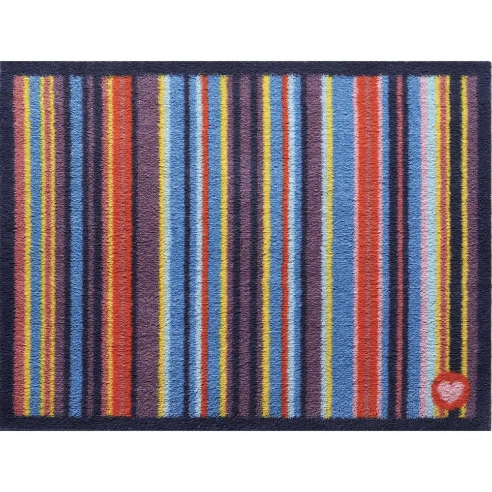 Eco-Washable Striped Mat Multicolour - 65X85 cm / Multicolour Striped - Rugs