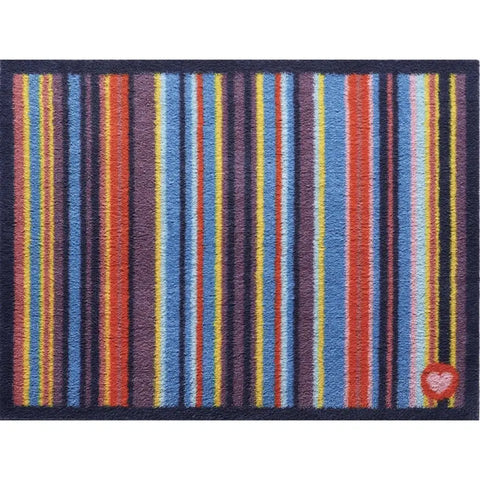 Eco-Washable Striped Mat Multicolour - 65X85 cm / Multicolour Striped - Rugs