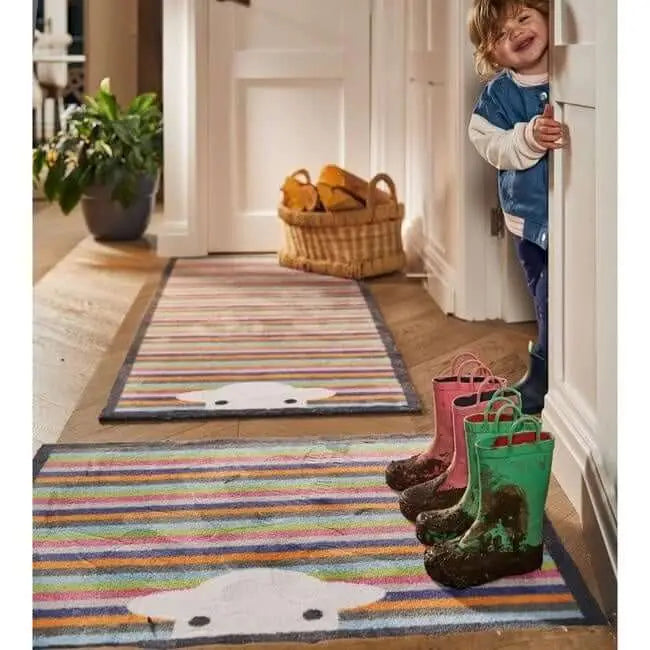 Eco-Washable Striped Mat Multicolour - Rugs