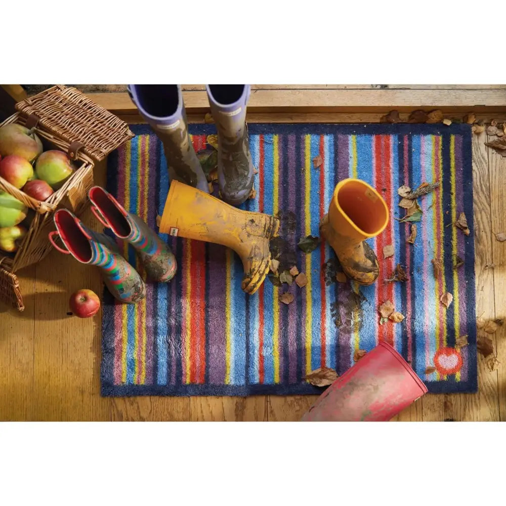 Eco-Washable Striped Mat Multicolour - Rugs