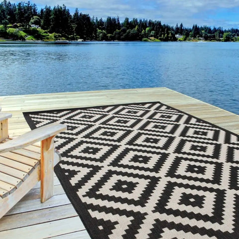 Ecology Outdoor Rug Black | 100bl - Rugs