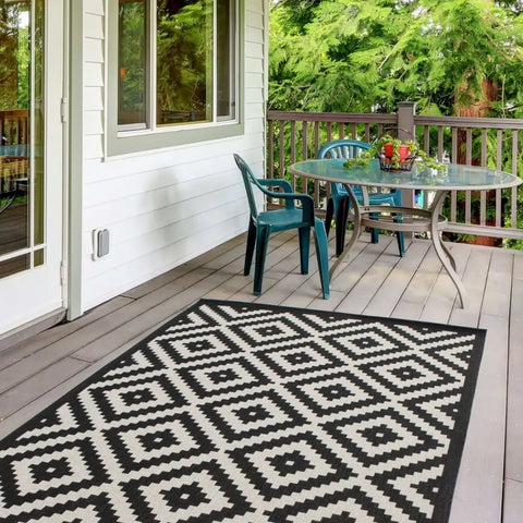 Ecology Outdoor Rug Black | 100bl - Rugs