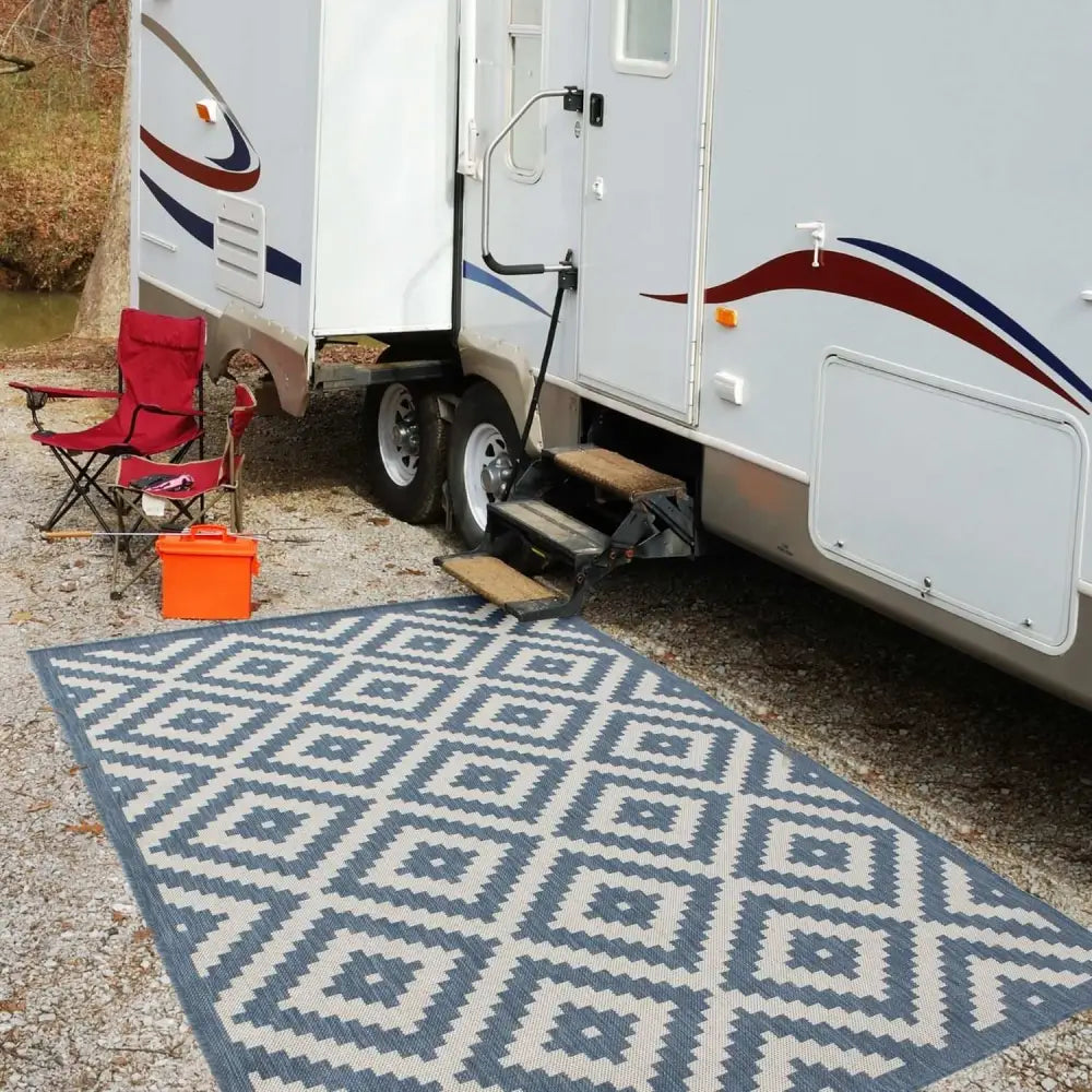 Ecology Outdoor Rug Blue| 100blu - Rugs