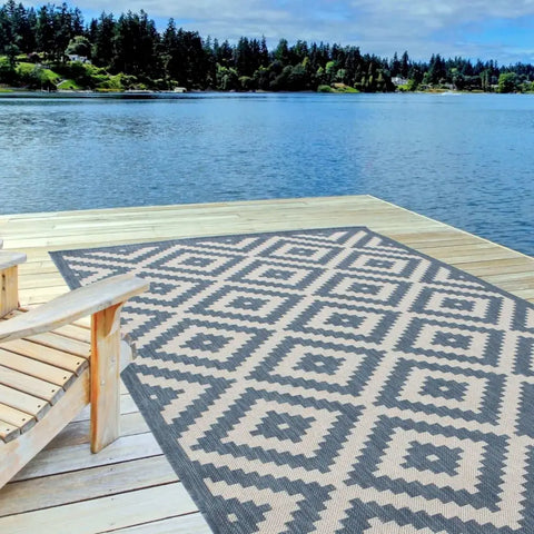 Ecology Outdoor Rug Blue| 100blu - Rugs