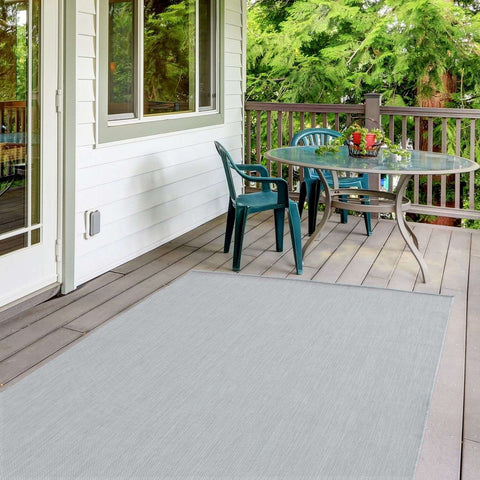 Light gray textured ecology outdoor rug grey made from durable 500g material perfect for outdoor use