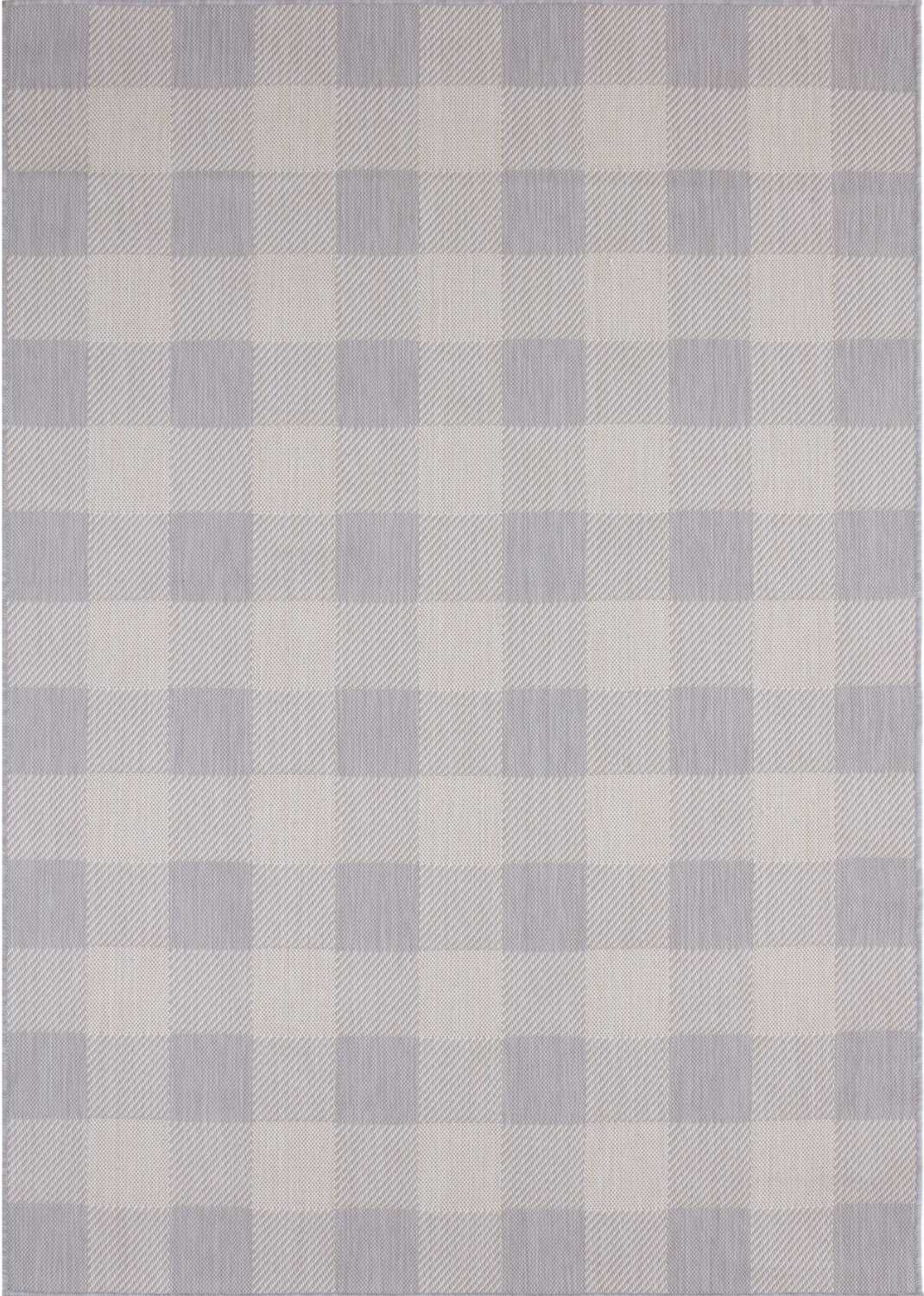Gray and off-white checkered ecology outdoor rug grey with woven texture perfect for outdoor use