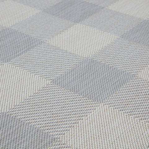 Gray woven ecology outdoor rug with subtle geometric diamond pattern in outdoor rug grey for durable use