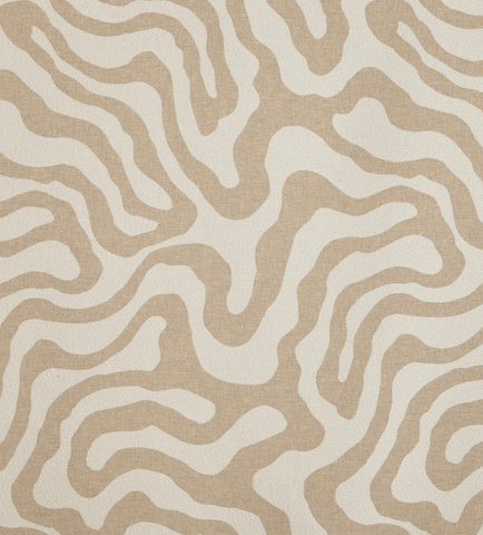 Ecru wiggle french drum lampshade with beige cream wavy linen textured fabric from the wiggle collection uk made