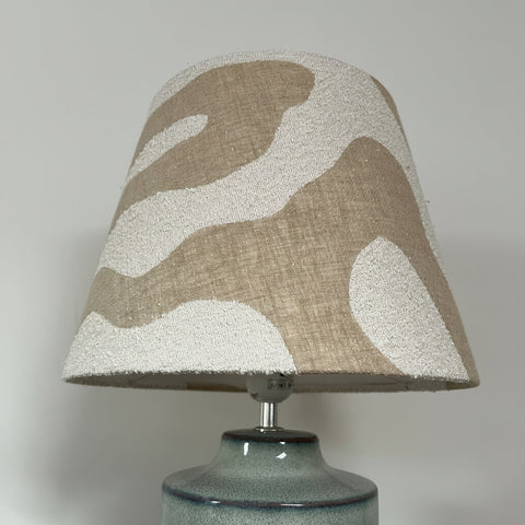 Beige and white linen empire lampshade from the ecru wiggle collection with a textured camouflage pattern