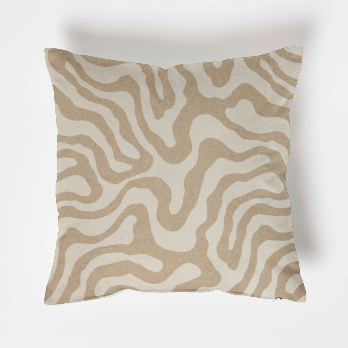 Beige and cream abstract wave-patterned ecru wiggle throw cushion perfect for cozy scatter cushions