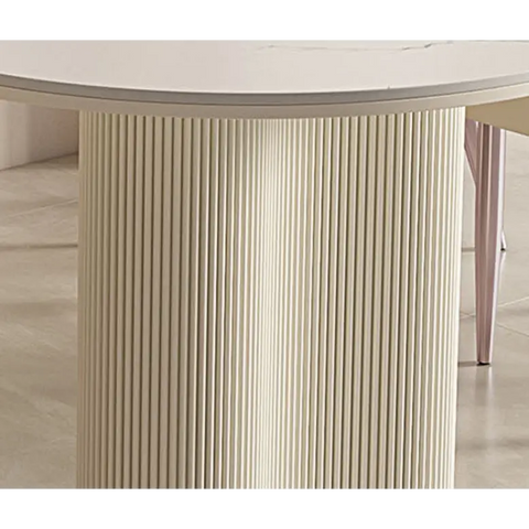 Eira White Dining Table Oval with or without Chairs - Dining table