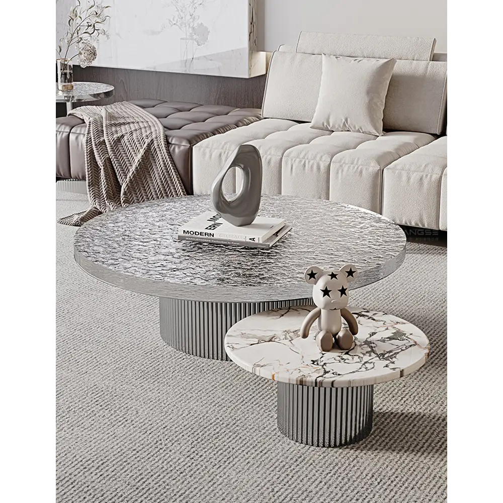 Eirik Coffee Table & Side Table Marble & Acrylic