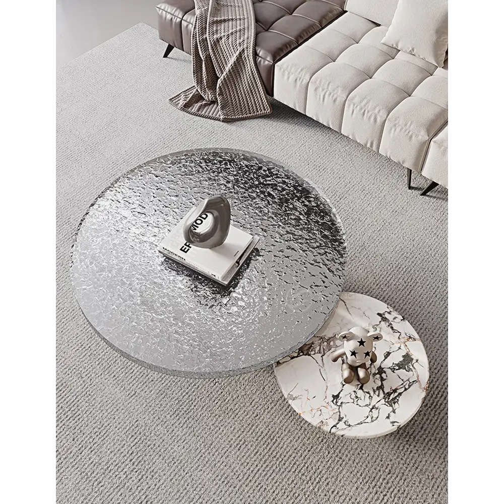 Eirik Coffee Table & Side Table Marble & Acrylic