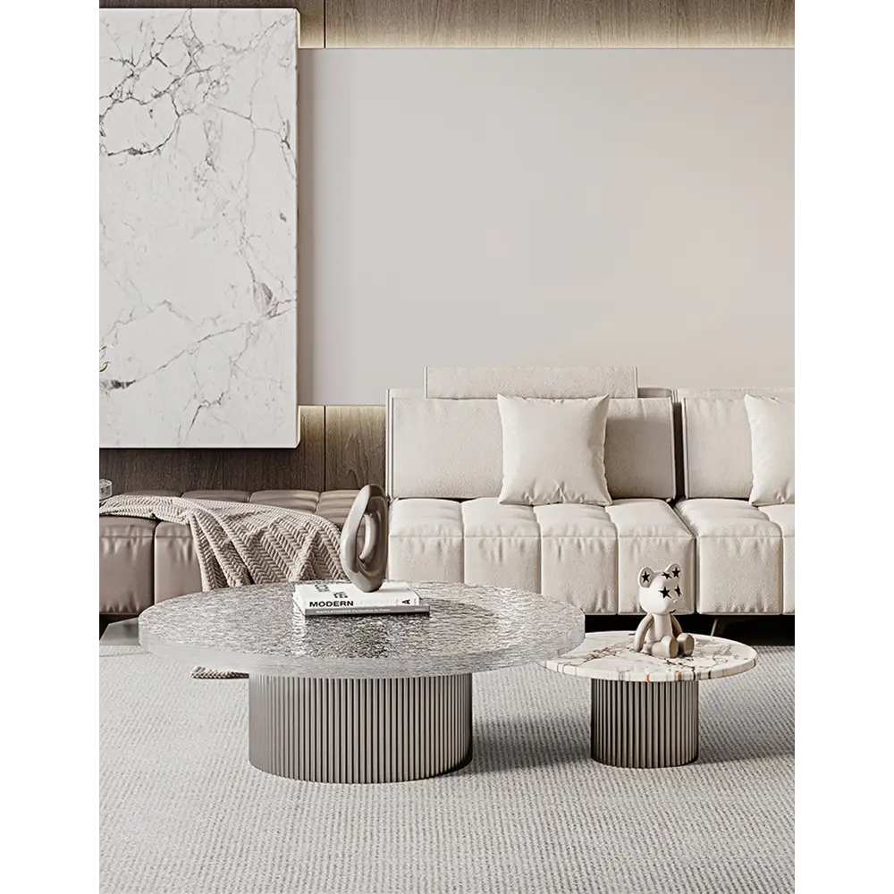 Eirik Coffee Table & Side Table Marble & Acrylic