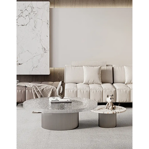 Eirik Coffee Table & Side Table Marble & Acrylic