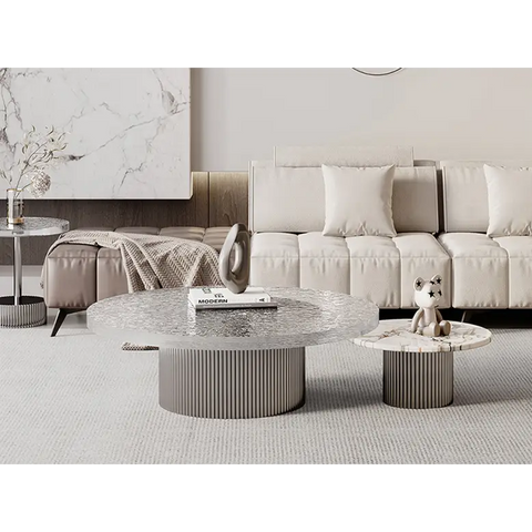 Eirik Coffee Table & Side Table Marble & Acrylic