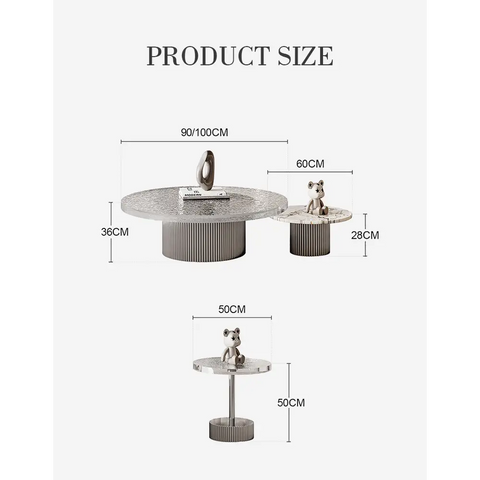 Eirik Coffee Table & Side Table Marble & Acrylic