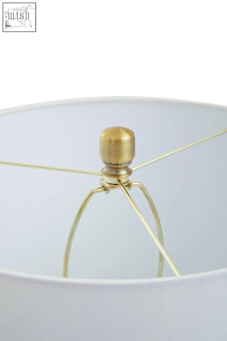 Elara black marble table lamp with ivory shade featuring gold toned metal lamp shade fixture and rounded finial