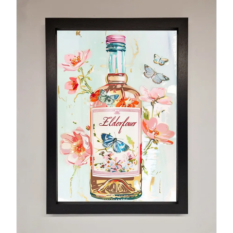 Elderflower Wine Framed Wall Art - A3 (29.7 x 42 cm) / Black - Framed Print