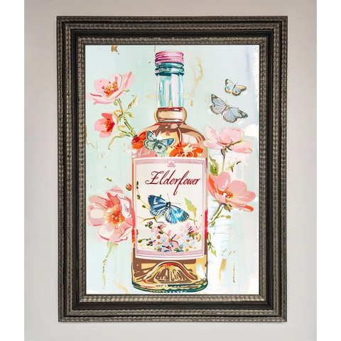 Elderflower Wine Framed Wall Art - A3 (29.7 x 42 cm) / Ornate Silver Black - Framed Print