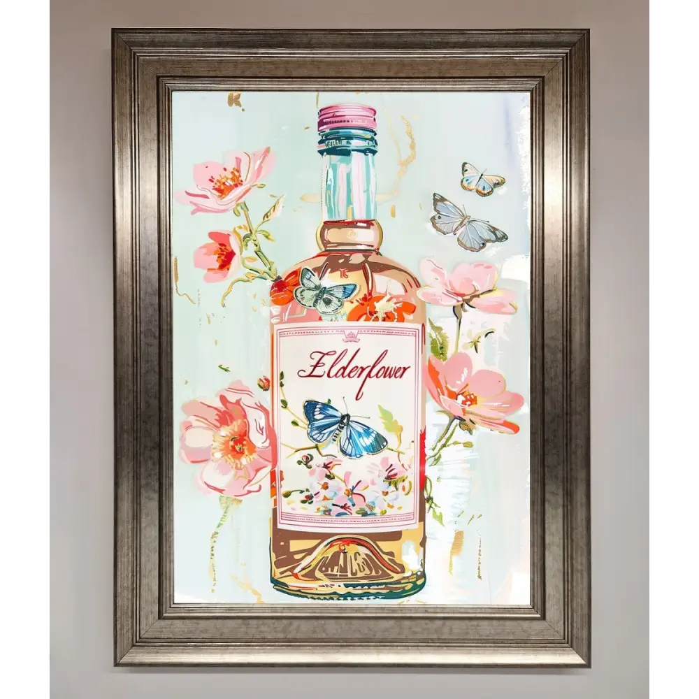 Elderflower Wine Framed Wall Art - A3 (29.7 x 42 cm) / Silver - Framed Print