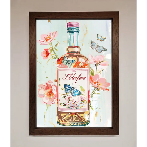 Elderflower Wine Framed Wall Art - A3 (29.7 x 42 cm) / Walnut - Framed Print