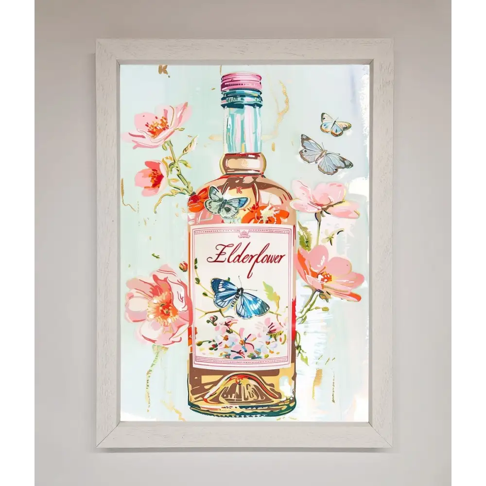 Elderflower Wine Framed Wall Art - A3 (29.7 x 42 cm) / White - Framed Print