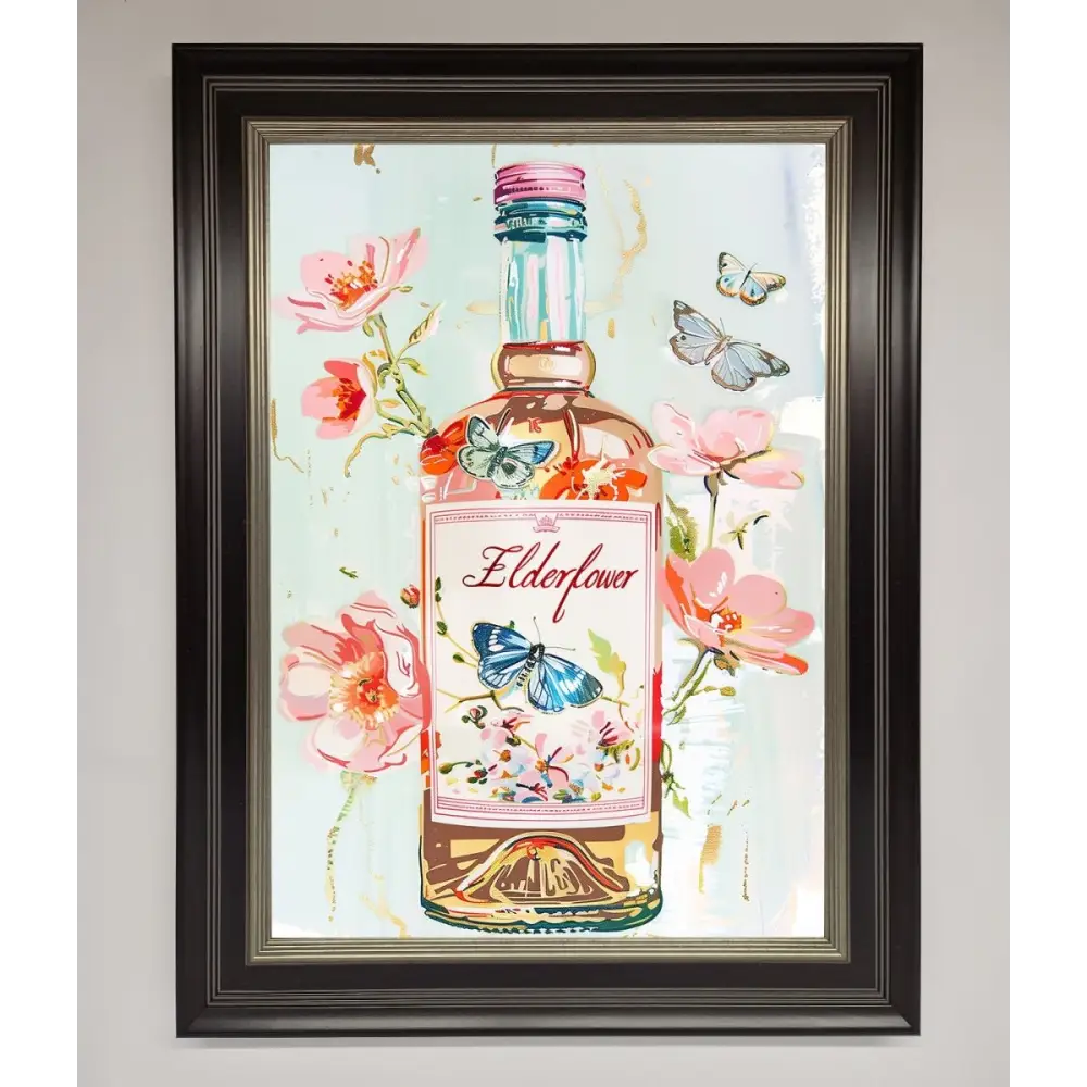 Elderflower Wine Framed Wall Art - B0 (100 x 141 cm) / Black Silver - Framed Print