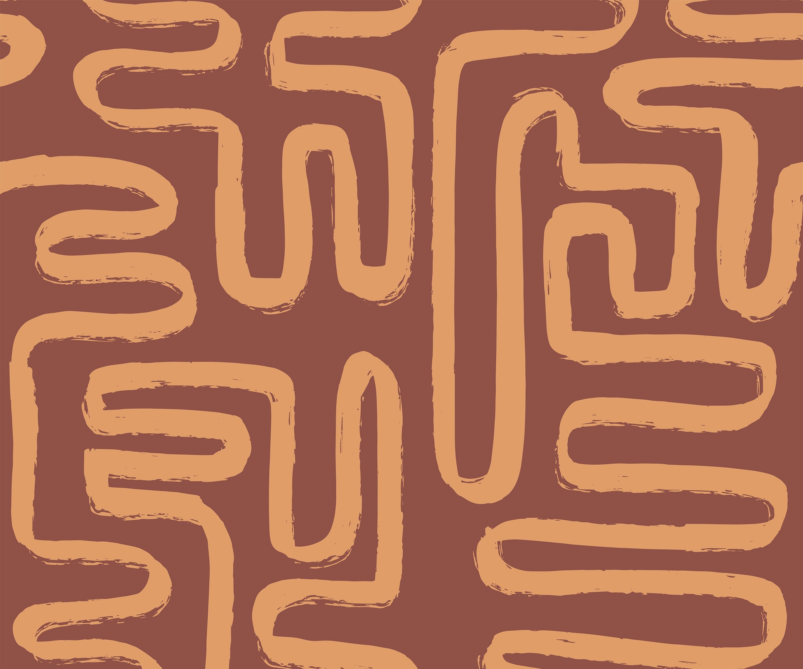 Element product with a brown maze pattern and tan brushstroke style lines for a stylish look