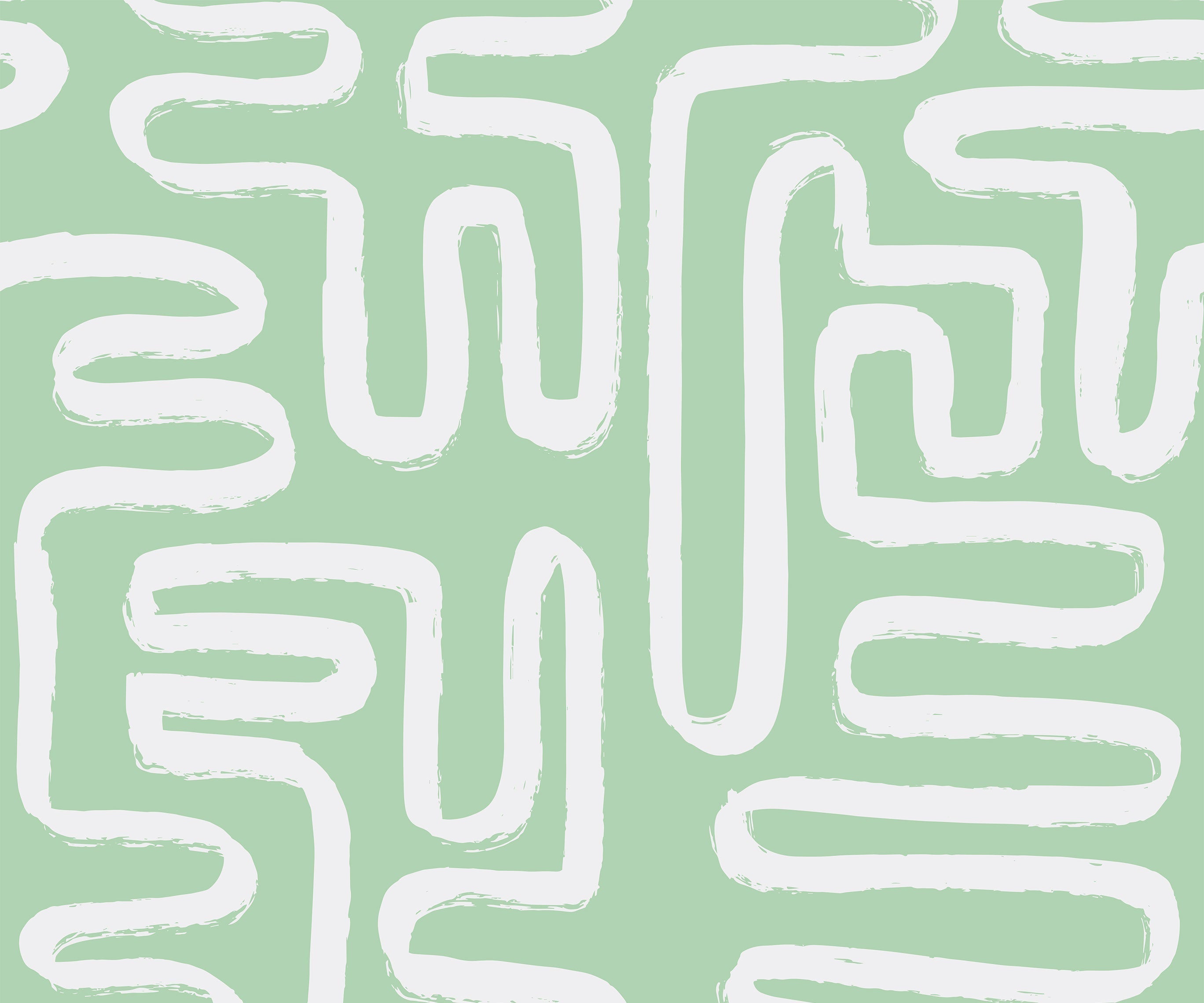 Element product with a mint green background and white brushstroke-style maze patterns on fabric surface