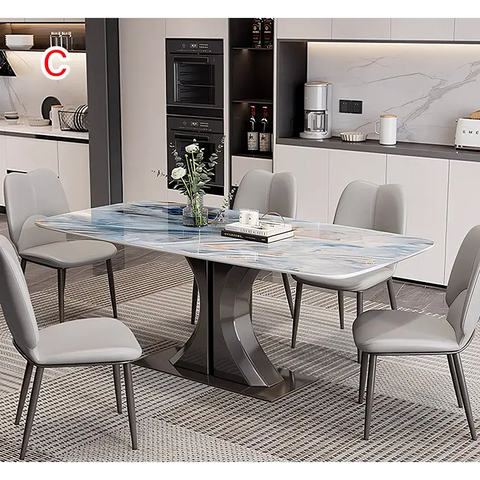 Elena Dining Table Marble - 130cm / C - Dining Table