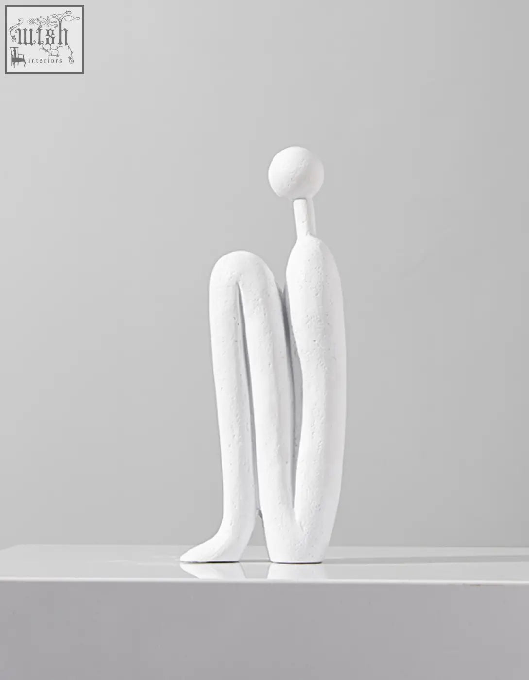 White abstract resin eleni bookends with smooth minimalist design and rounded head for shelves decorative use offer financing shipping cost