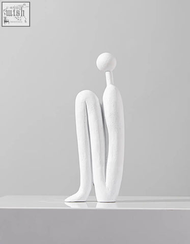 White abstract resin eleni bookends with smooth minimalist design and rounded head for shelves decorative use offer financing shipping cost