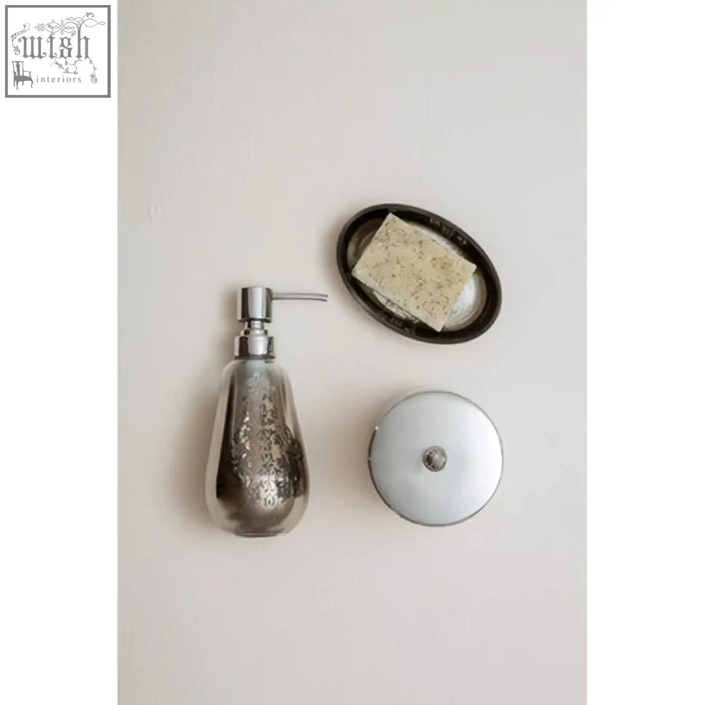 Elissa silver ombre soap dispenser with silver metallic textured finish and sleek plastic pump head for easy use