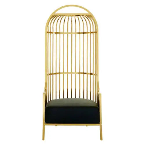 Eliza Gold Finish Dome Cage Chair - Arm Chair