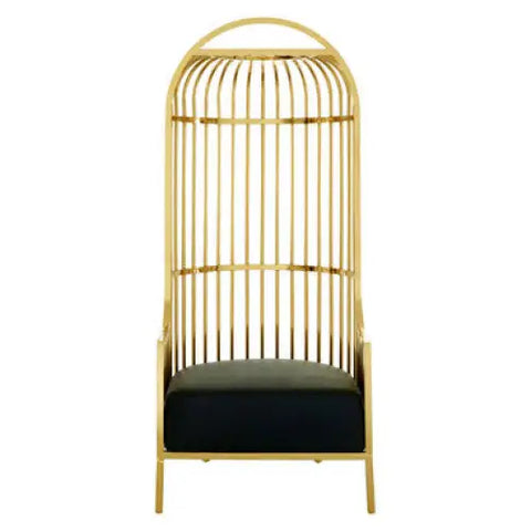 Eliza Gold Finish Dome Cage Chair - Arm Chair