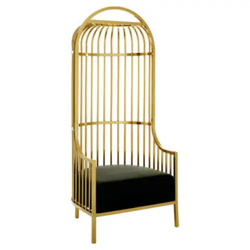 Eliza Gold Finish Dome Cage Chair - Arm Chair