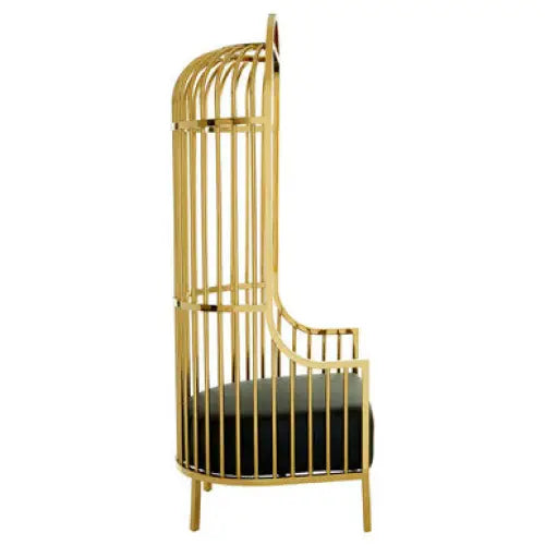Eliza Gold Finish Dome Cage Chair - Arm Chair