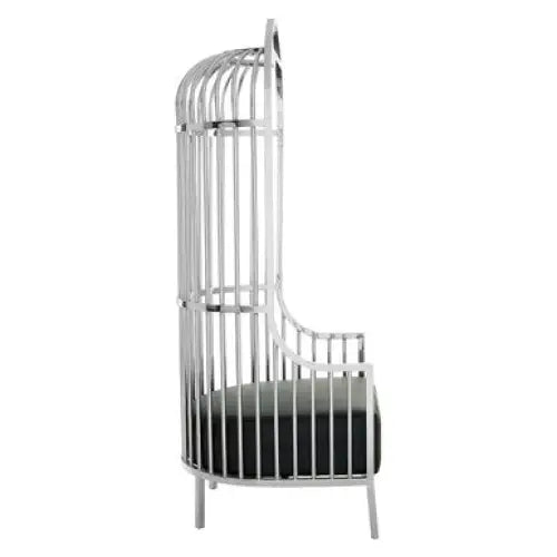 Eliza Silver Finish Dome Cage Chair - Arm Chair
