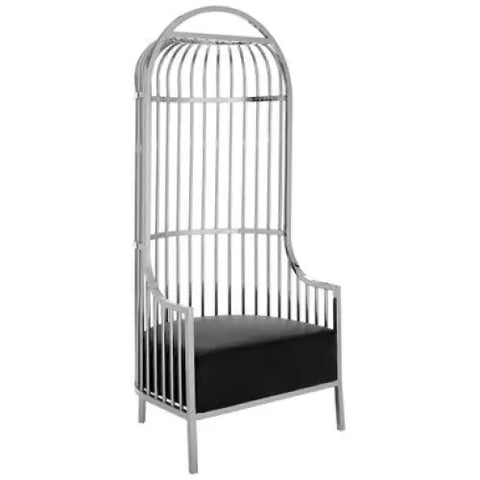 Eliza Silver Finish Dome Cage Chair - Arm Chair