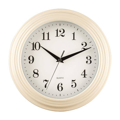 Elliot vintage cream wall clock with a cream round face and black numerals and hands perfect for any wall clock display